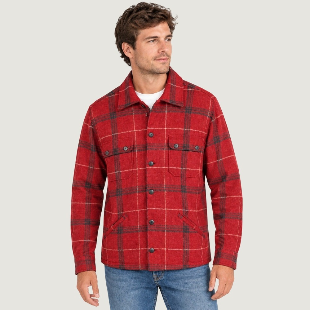 Vintage 90s Polo Sport Ralph Lauren Plaid Wool Heritage Chore Cabin Shacket M